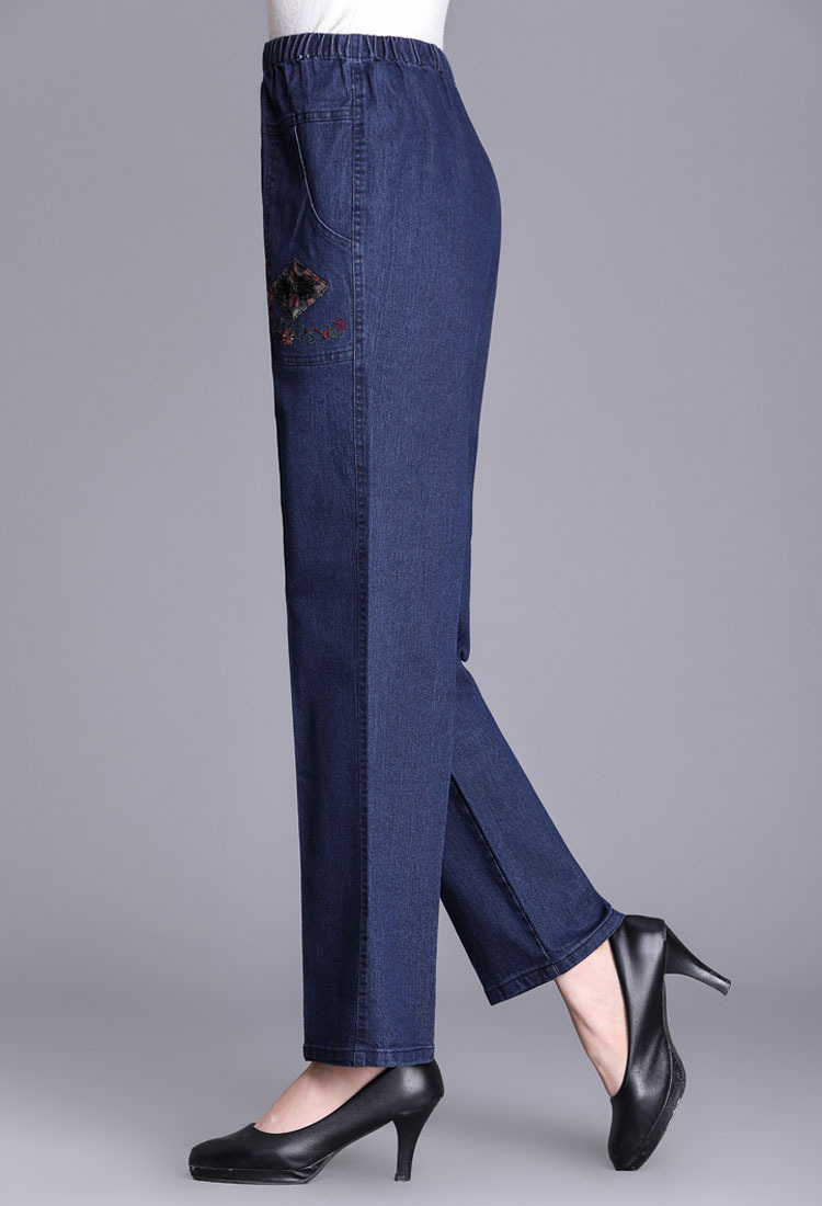 2020牛仔裤女加厚妈妈装秋冬装长裤女装裤子高腰女裤冬装加肥大码