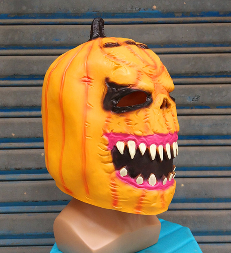 万圣鬼节恶魔cosplay南瓜鬼面具 幽灵南瓜面具头套 酒吧舞会搞怪