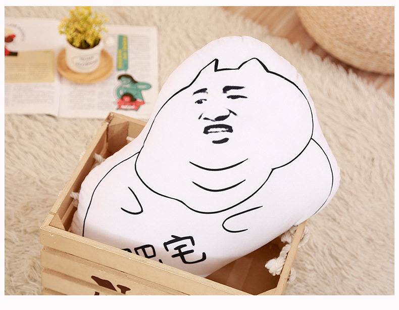 表情包肥宅快乐抱枕滑稽二次元死宅男吃动漫周边可拆洗来图定制
