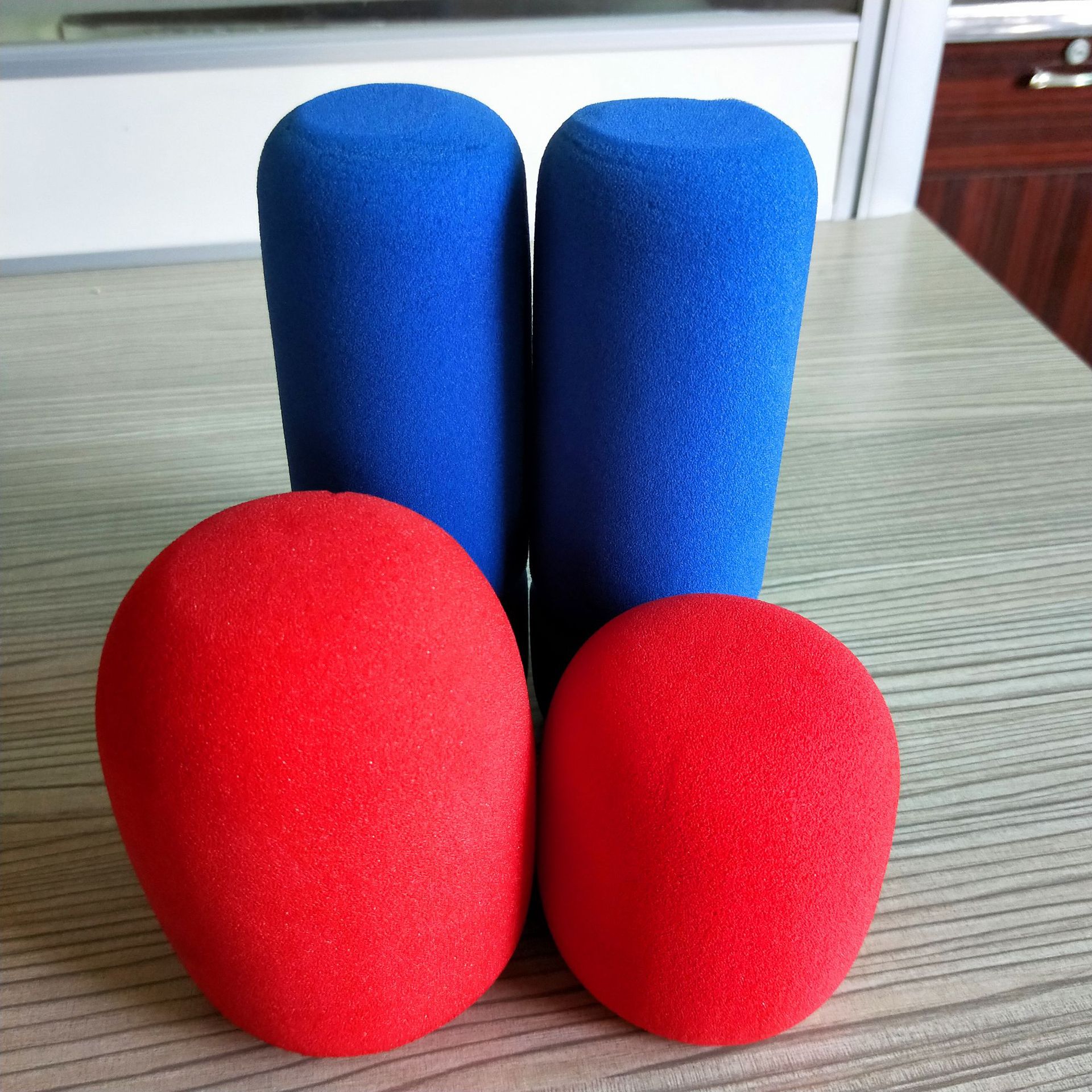 专业定制带logo高档植绒电视台海绵话筒套 采访麦克风套