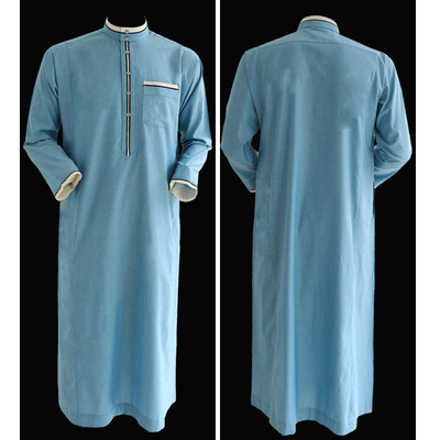 外贸批发穆斯林沙特阿拉伯中东男装服饰长袍 直口一条线男士大袍