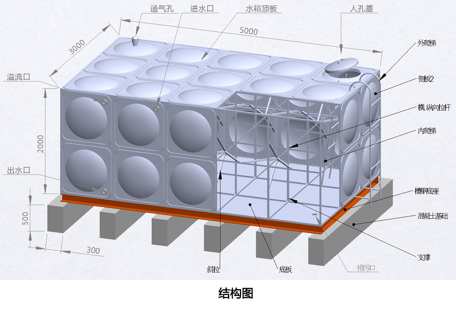 山东专业生产不锈钢方形保温食品级水箱