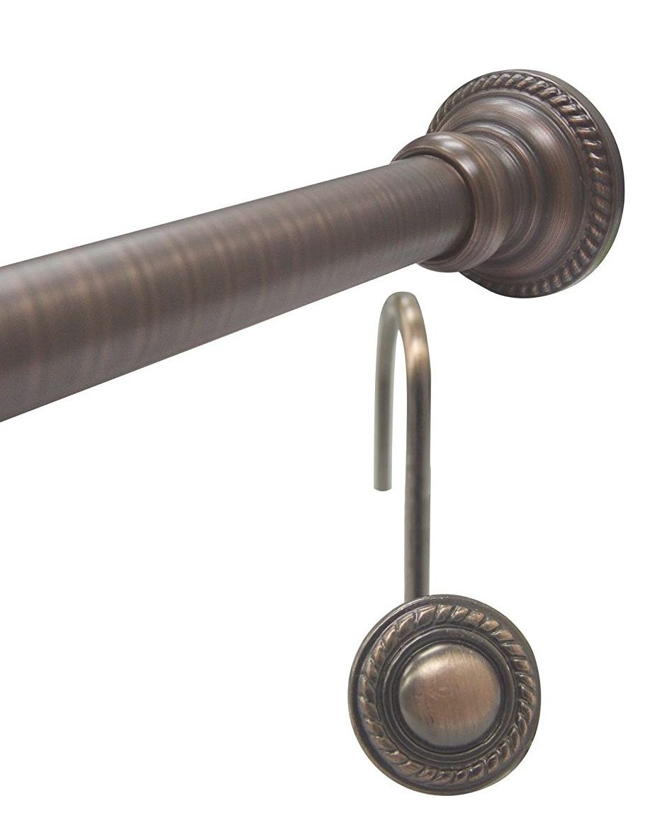 浴帘杆免打孔伸缩杆升缩窗帘杆门帘杆浴室晾衣杆卧室古铜色005