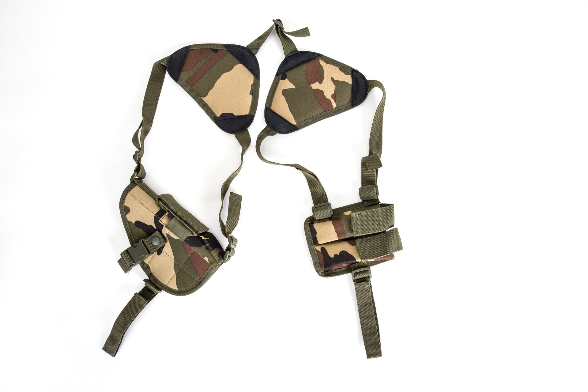 产品:腋下枪套 颜色:acu,卡其色,黑色,军绿色,丛林迷彩,cp 背带方式