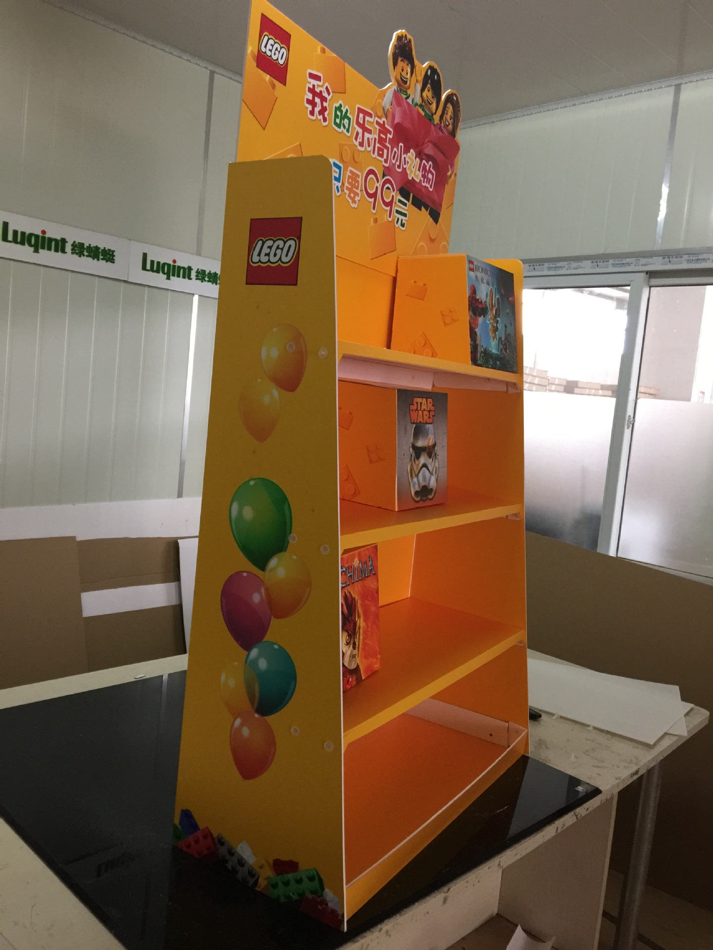 乐高玩具展示架促销超市塑料展示架落地折叠货架配件陈列展示架