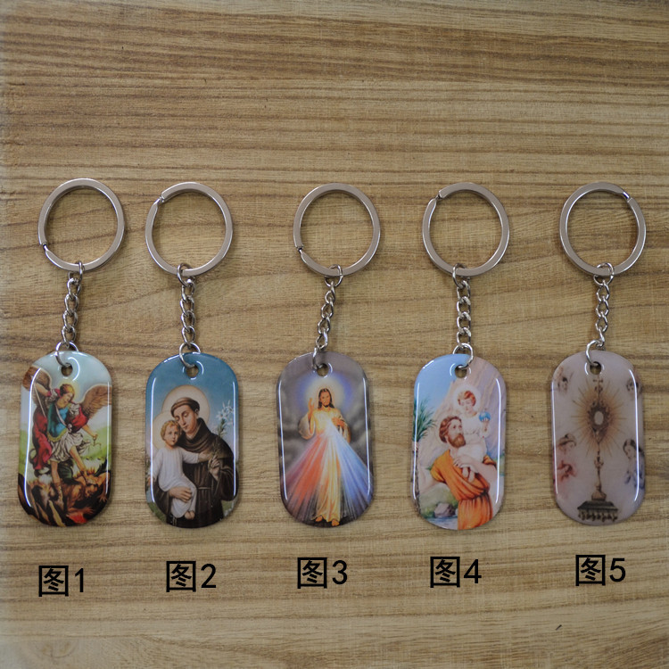 Keychain Tag Pendant European and American Double-Sided Holy Bitter Cross Ornament Factory Direct Supply