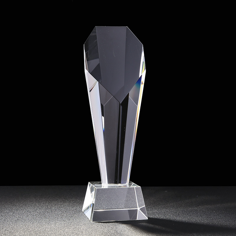 水晶奖杯创意定制斜面钻石奖杯员工音乐比赛纪念品定做制作