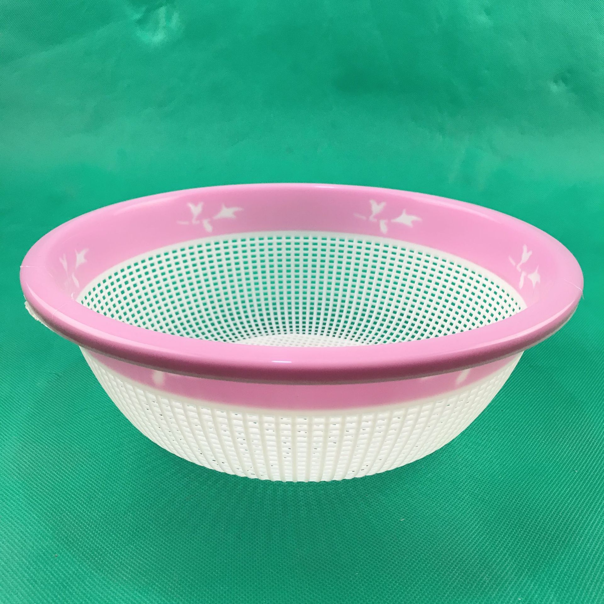 1753双色塑料圆形米箩二元店塑料筐洗菜箩水果箩淘米筐洗米筛批发