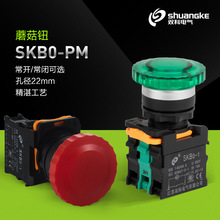 双科按钮SKB0-PM11/SKB0-PM11TD/SKB0-1磨菇钮自锁自复位带灯按钮