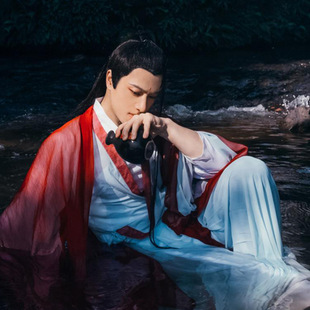 原创男子古风cosplay古装款魏晋风侠客汉服男女可穿交领大袖长袍