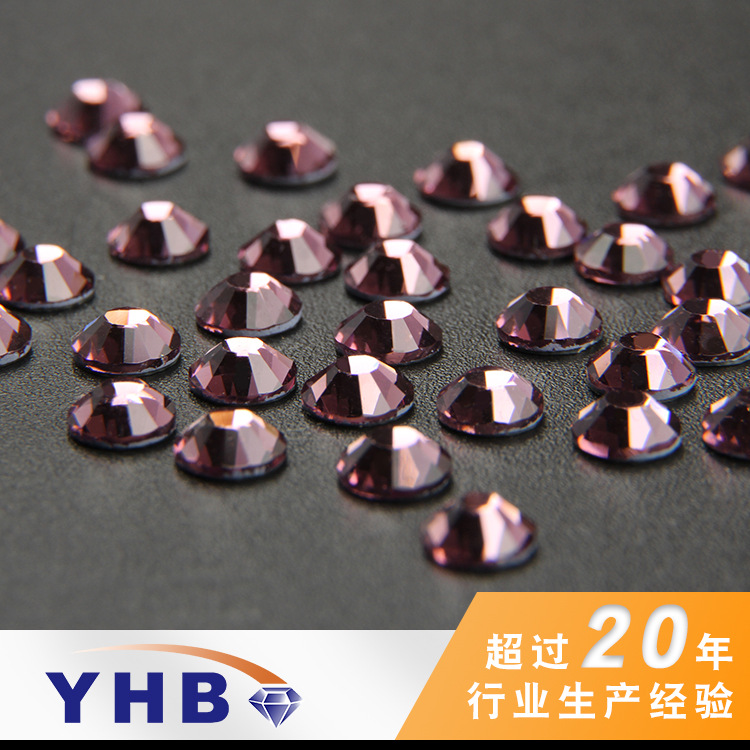 Factory Hot-Selling Ornament Accessories Hot Drilling Light Purple Rubber Bottom Korean Rhinestone Glass Manicure More Sizes Boutique Swarovski Rhinestone Emulation