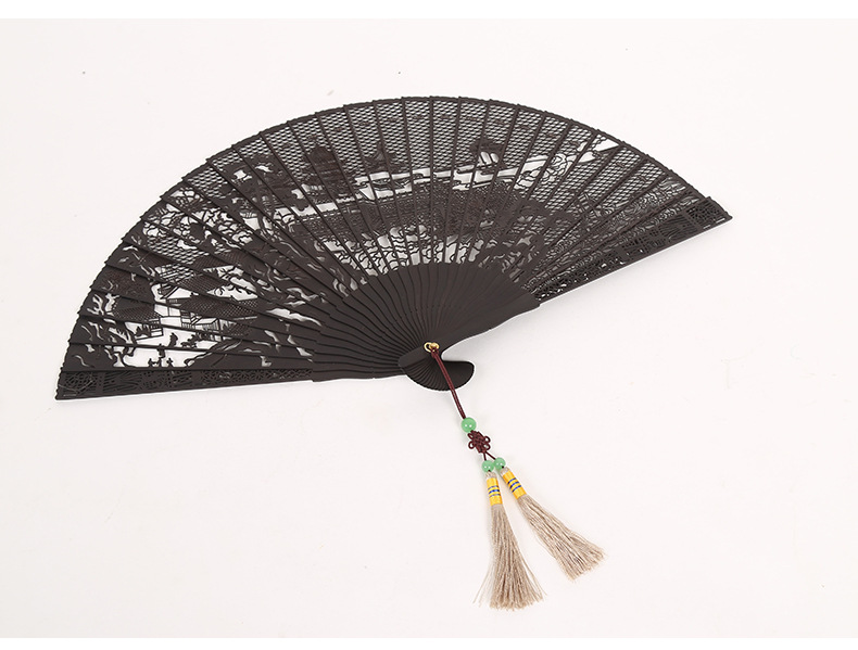 厂家直销手工艺品黑檀香扇乌木折扇 正宗檀香折扇 中国风礼品