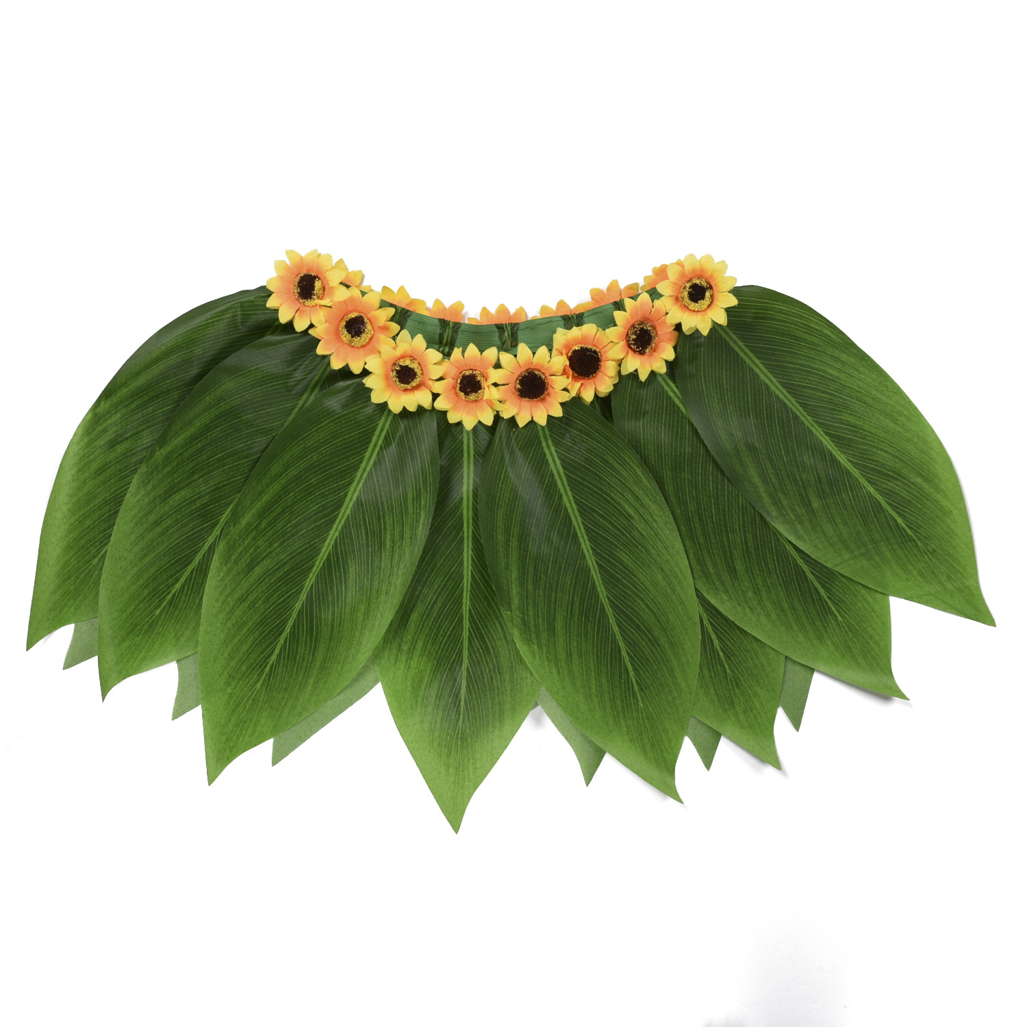 亚马逊新款夏威夷树叶裙草裙 仿真树叶成人儿童舞台表演服装舞会