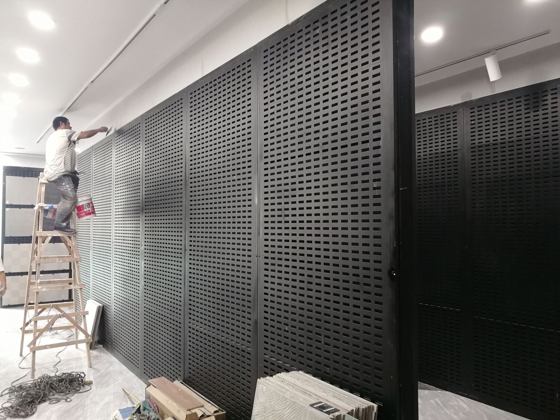 订做生产陶瓷冲孔板 挂瓷砖展架 地板砖样品展示架 洞洞板展架