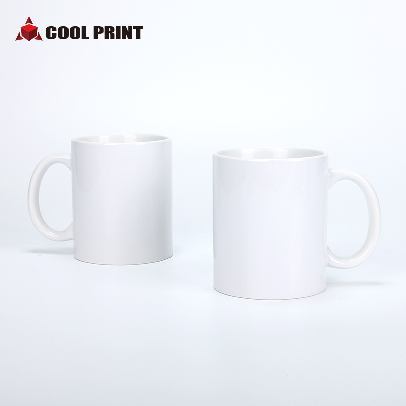 Thermal Transfer Printing Ceramic Cup Creative Blank Coated Cup 11Oz Export 1-2 Grade White Cup Mug Supplies Wholesale