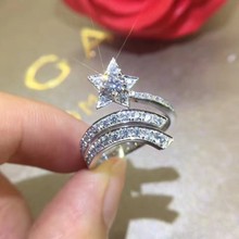 925纯银彗星微镶满钻个性活口食指 女时尚流行欧美新款开口戒指