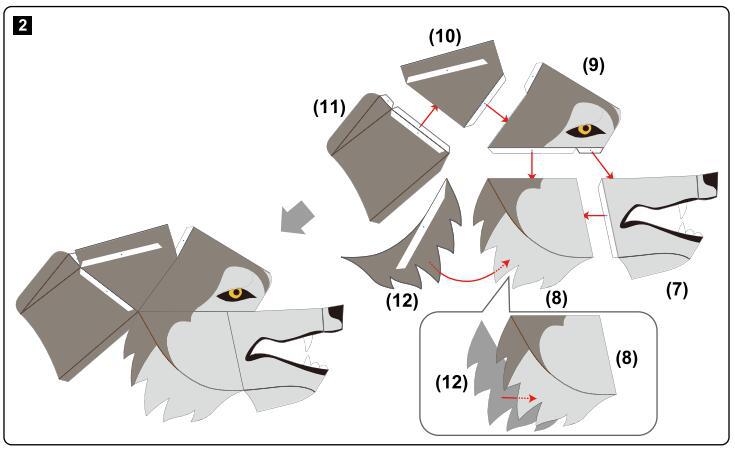 大灰狼 化装舞会头罩 3d纸模型玩具 diy手工 cosplay