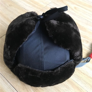 布面防寒棉安全帽深兰色羊剪绒护耳护脖户外施工保暖防护加厚金源