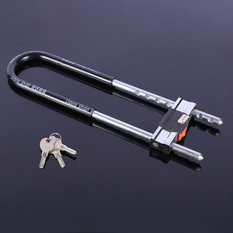 902加粗版大插锁u型加长分体式推拉玻璃门锁 双开门把手锁防盗锁