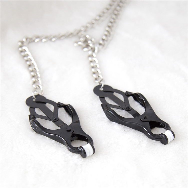 厂家直销颈套 拧扣男款钢圈颈套带三叶夹带链子 金属环项圈铁链