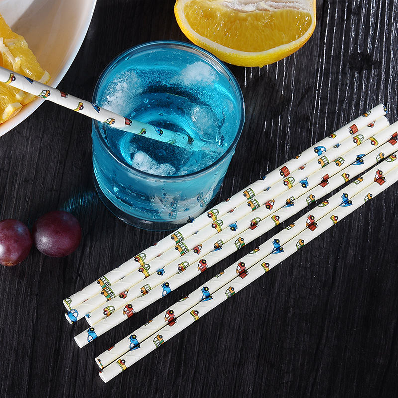环保创意牛皮纸卡通吸管 生日派对沙滩酒吧婚庆果汁饮料纸吸管