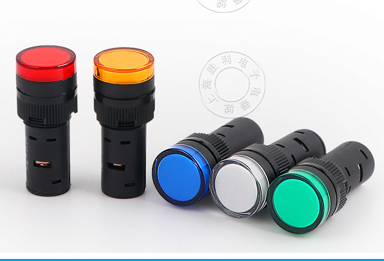 电源指示灯 ad16-16c led信号开孔16mm 24v 220v 380v红绿黄蓝白