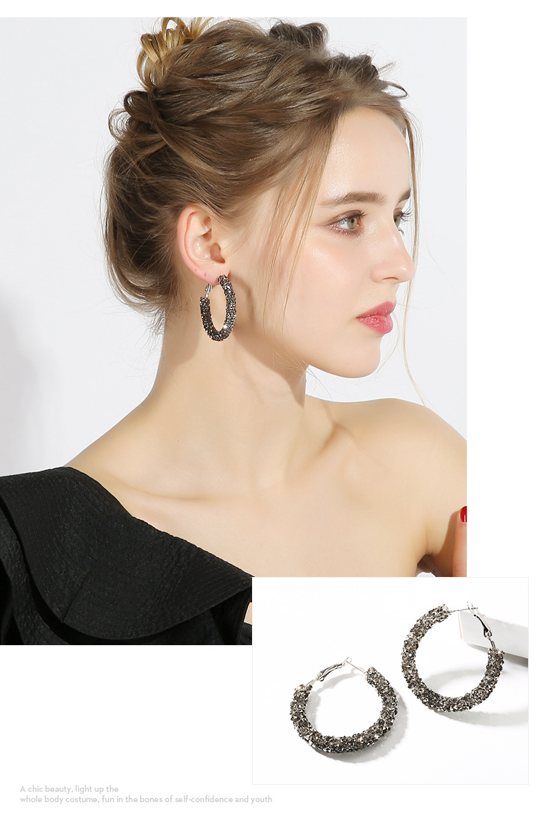 h1610 耳圈女 气质耳环韩国版时尚简约潮人个性夸张耳饰圆圈耳坠