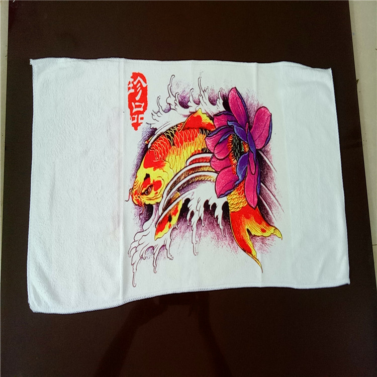 钓鱼彩绘毛巾 鱼竿布擦手毛巾 不沾饵印花擦手巾 渔具垂钓用品