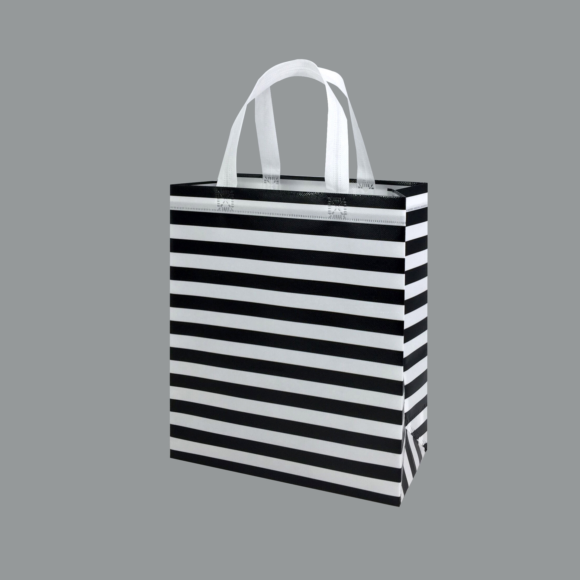 现货环保袋 中性通用手提袋 蓝白条纹覆膜无纺布袋 深圳环保袋