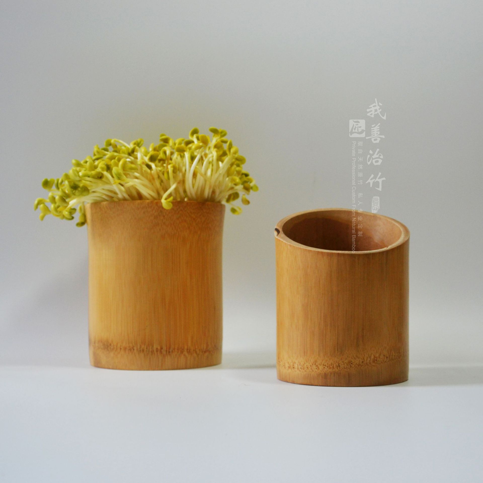 厂家源头竹子豆芽筒竹餐具豆芽竹盘食物料理竹器餐厅酒店竹具定制