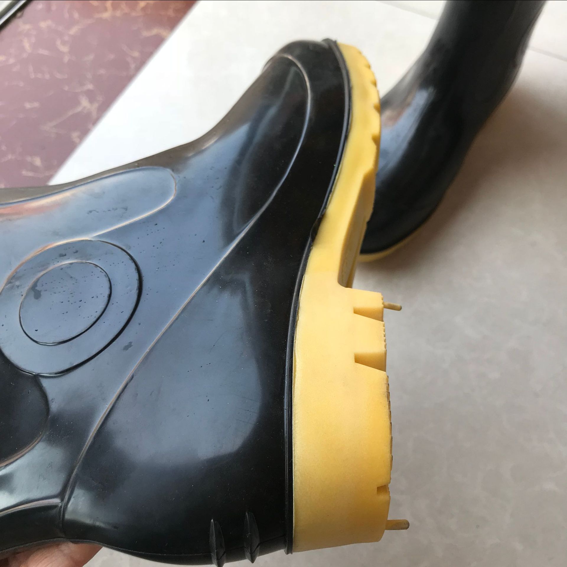 直销批发双色男高筒长筒插秧靴高帮劳保工矿水靴防滑雨靴雨鞋