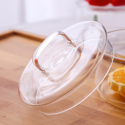 北欧玻璃碗盖子创意家用餐具水晶透明水果甜品沙拉可爱碗圆形盖子