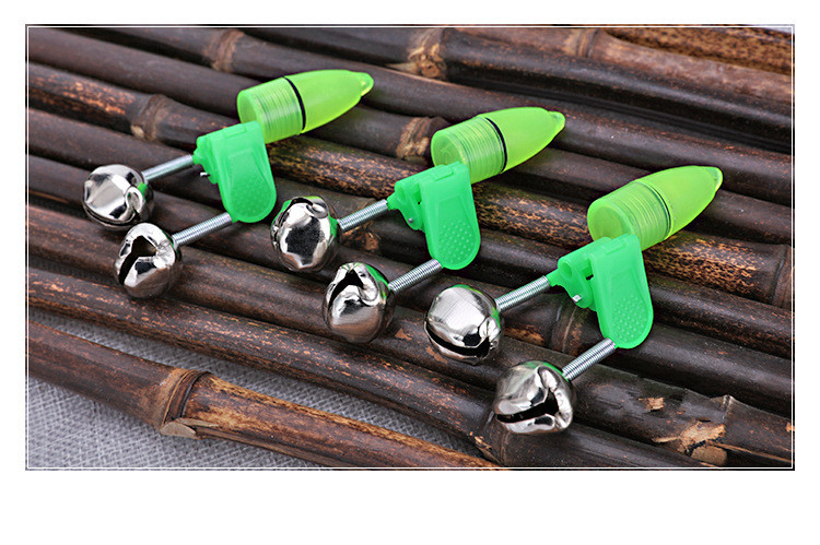 海竿铃铛夜光灯报警器钓鱼铃铛抛竿矶竿铃双铃铁夹海钓配件渔具