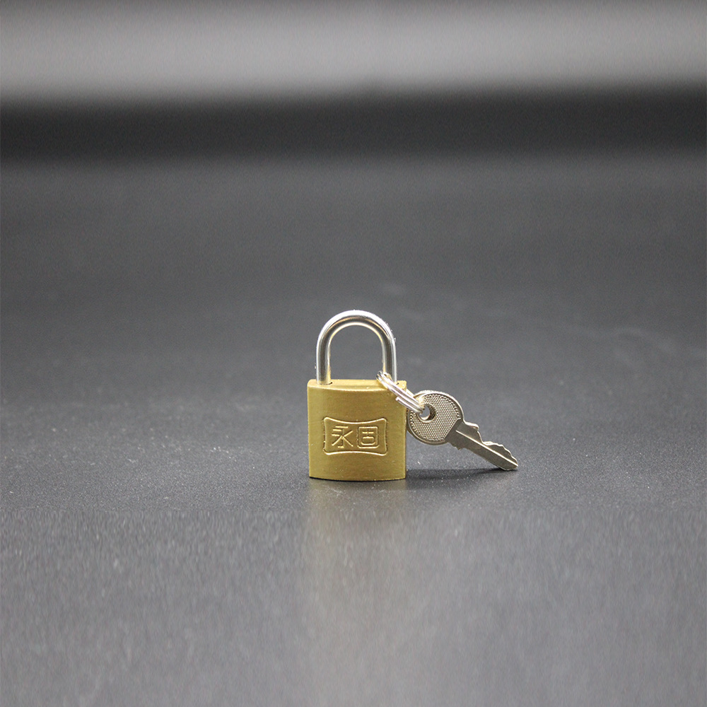 永固牌厚型仿铜挂锁短梁单开仿铜挂锁独立锁厂家直销通开锁可定制