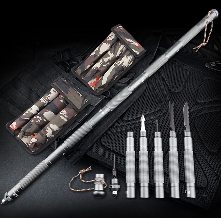 汉道战术棍中刀防身武器野外生存装备刀棍多功能军工刀具军刀长款