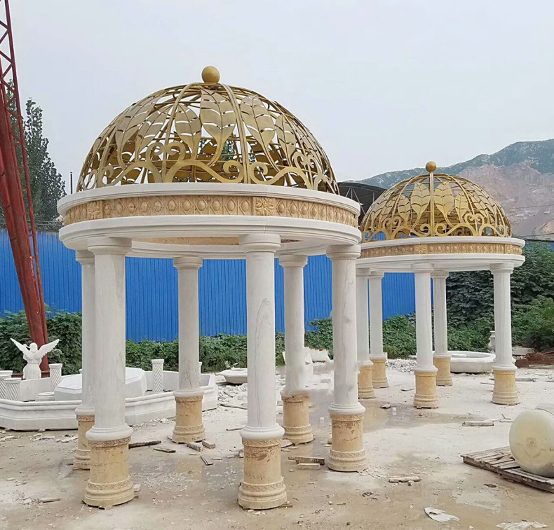 欧式别墅园林景观凉亭 工厂现货批发直销西方石雕罗马柱亭子雕塑