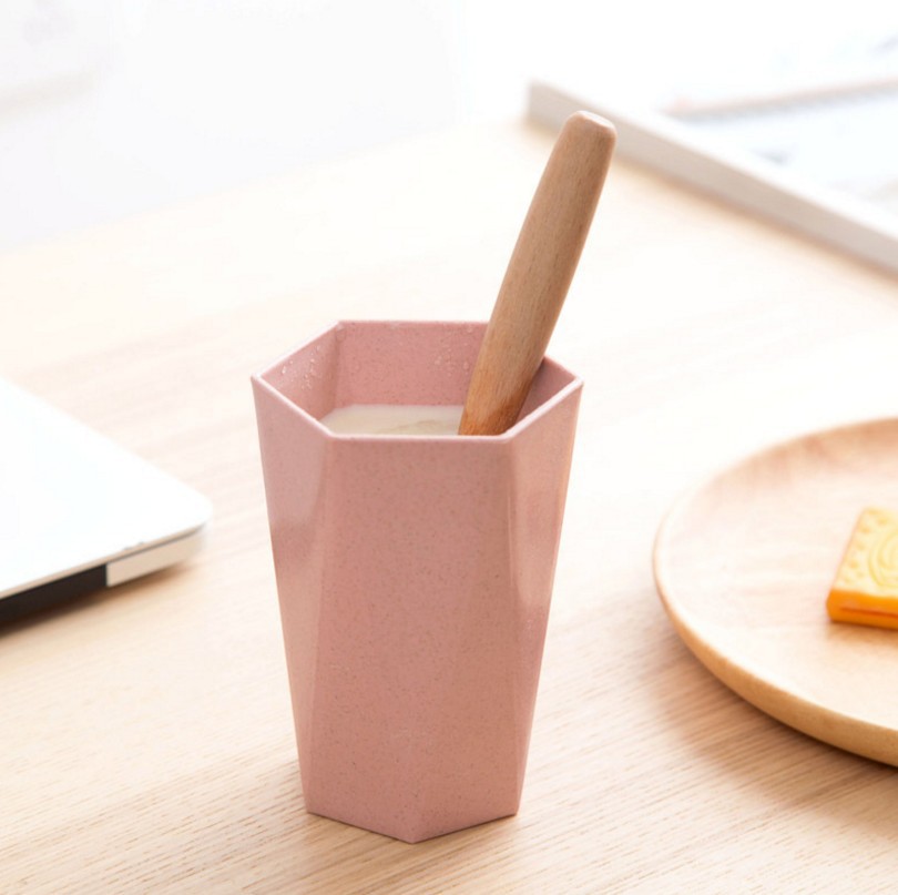 加厚小麦秸秆菱形杯子刷牙杯漱口杯家用情侣牙刷杯麦香洗漱杯厂家