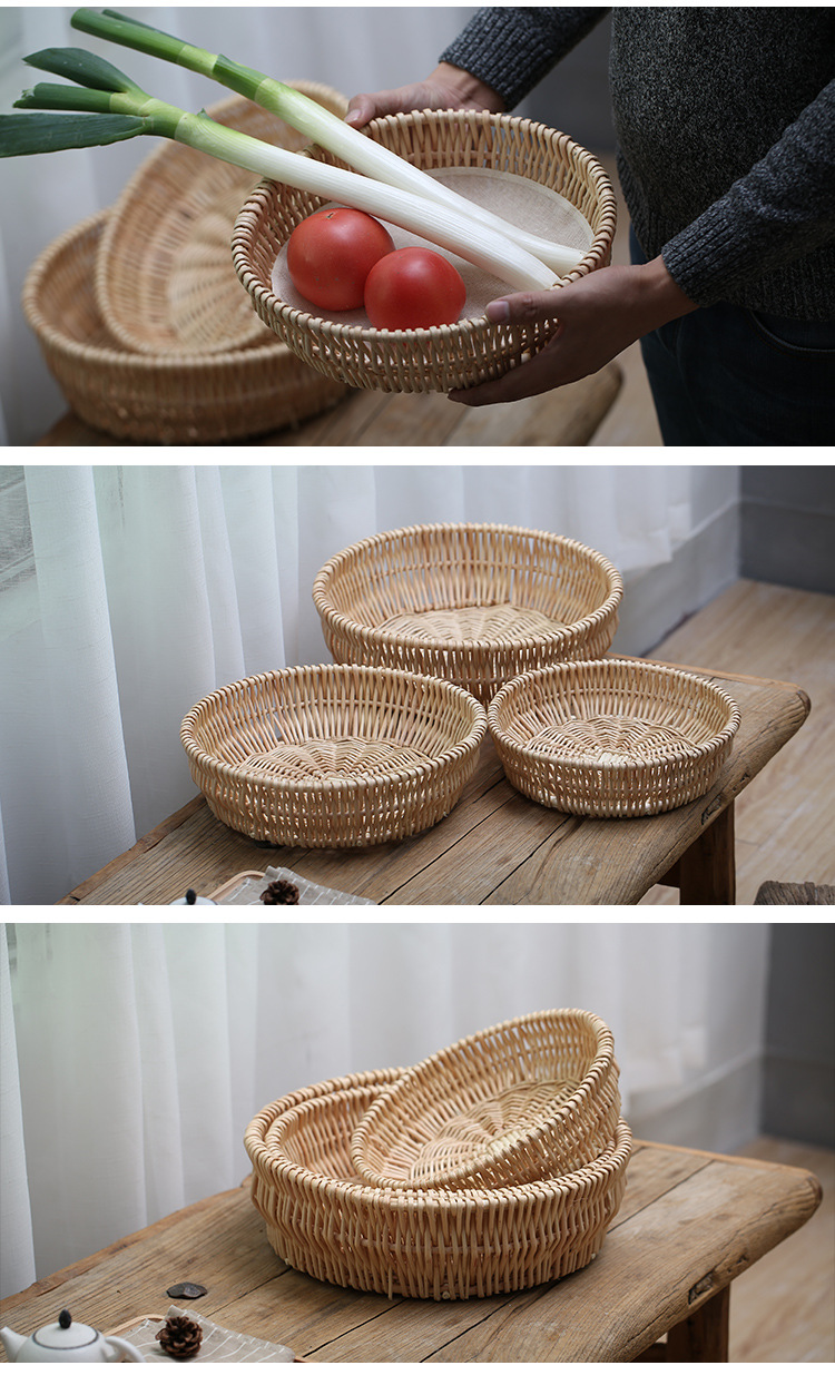 柳编馒头筐家用果蔬篮厨房家用包子烧饼面包放馍篮子收纳筐食品箱