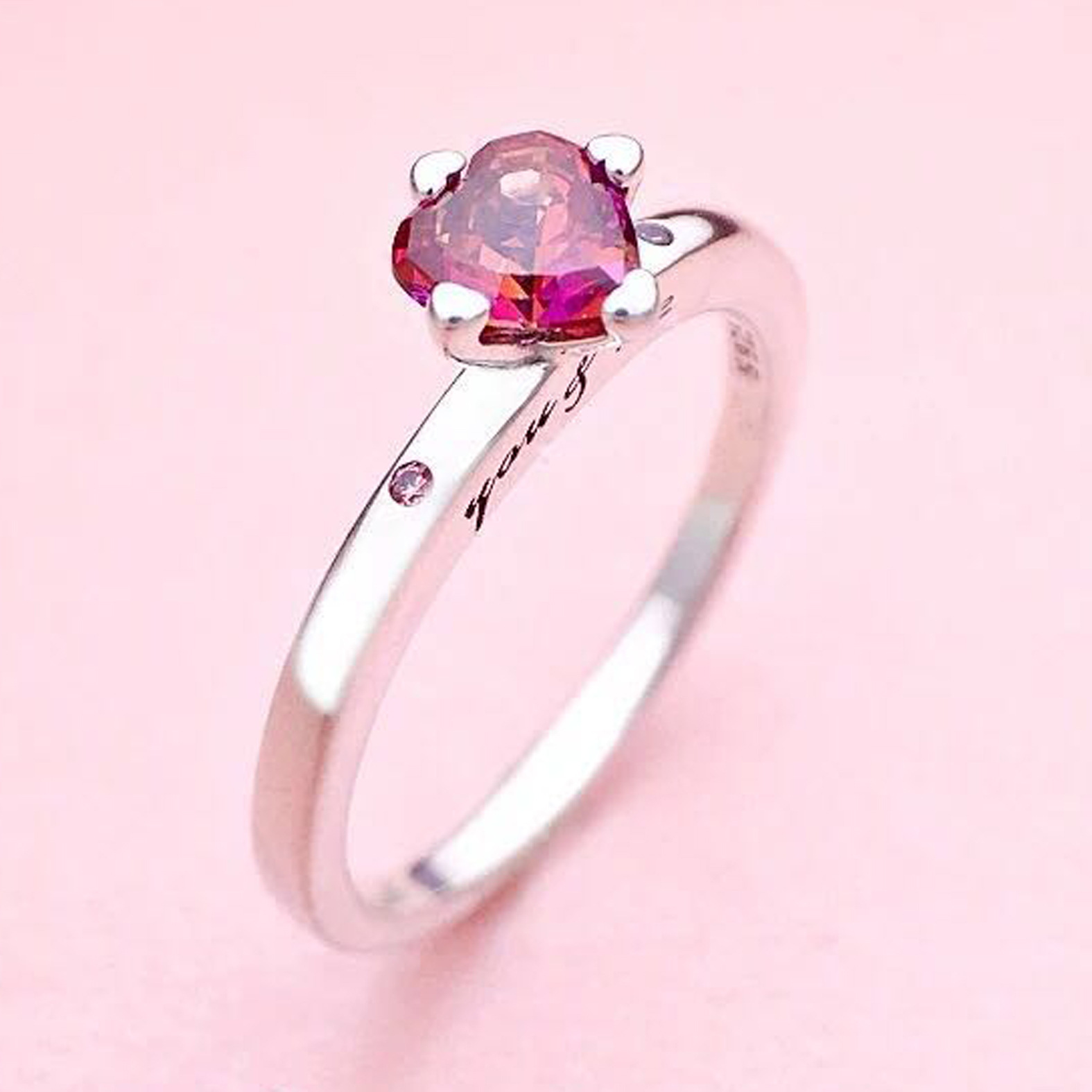 情人节我爱你戒指女生玫瑰红