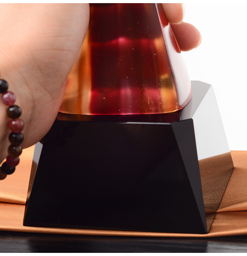 创意火焰琉璃奖杯定制 商务琉璃工艺品 企业年会纪念礼品刻字工厂