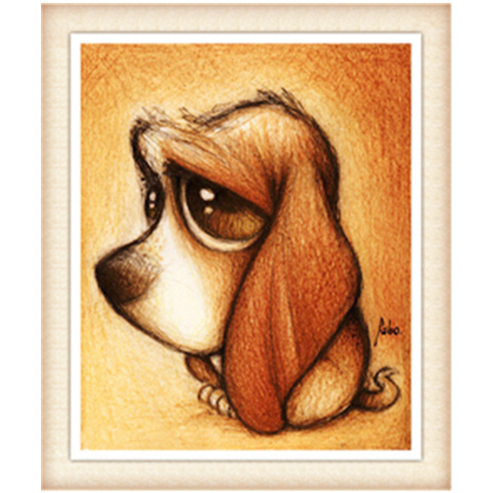 新款装饰画大头狗狗 5diy满钻石画工艺品 跨境爆款可定制一件代发