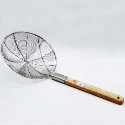 厂家直销 笊篱缠丝漏勺饭店食堂面捞捞篱不锈钢缠丝方木柄