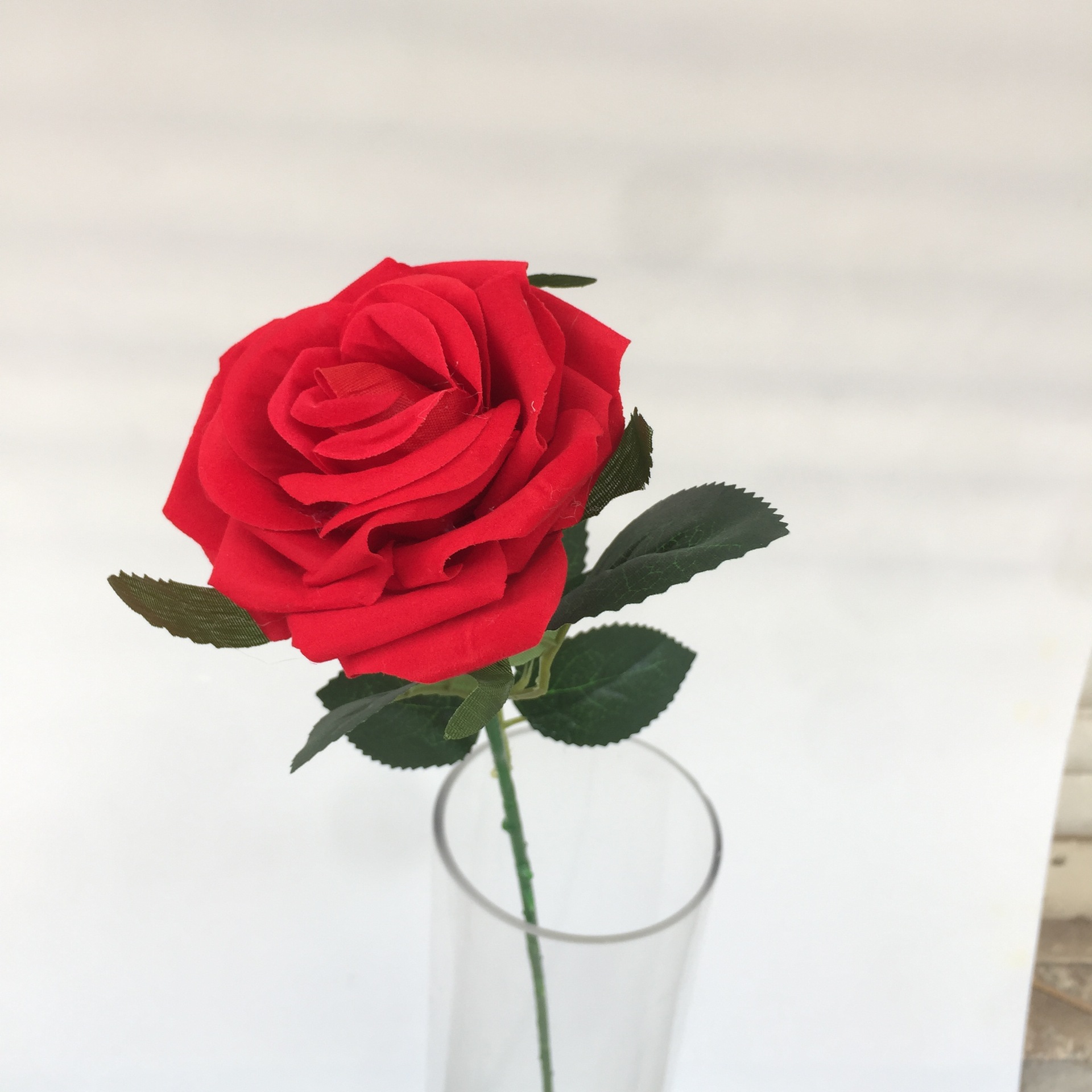 厂家直销 仿真绒布玫瑰花 假玫瑰花单支仿真假花绢花特价批发