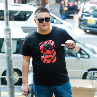 男t恤上衣 夏装 胖子