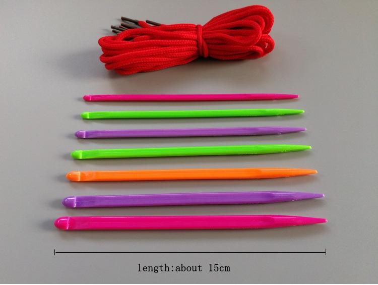魔法一本道钩针编织工具仿可乐钩针 塑料魔法一本针 一套7个号