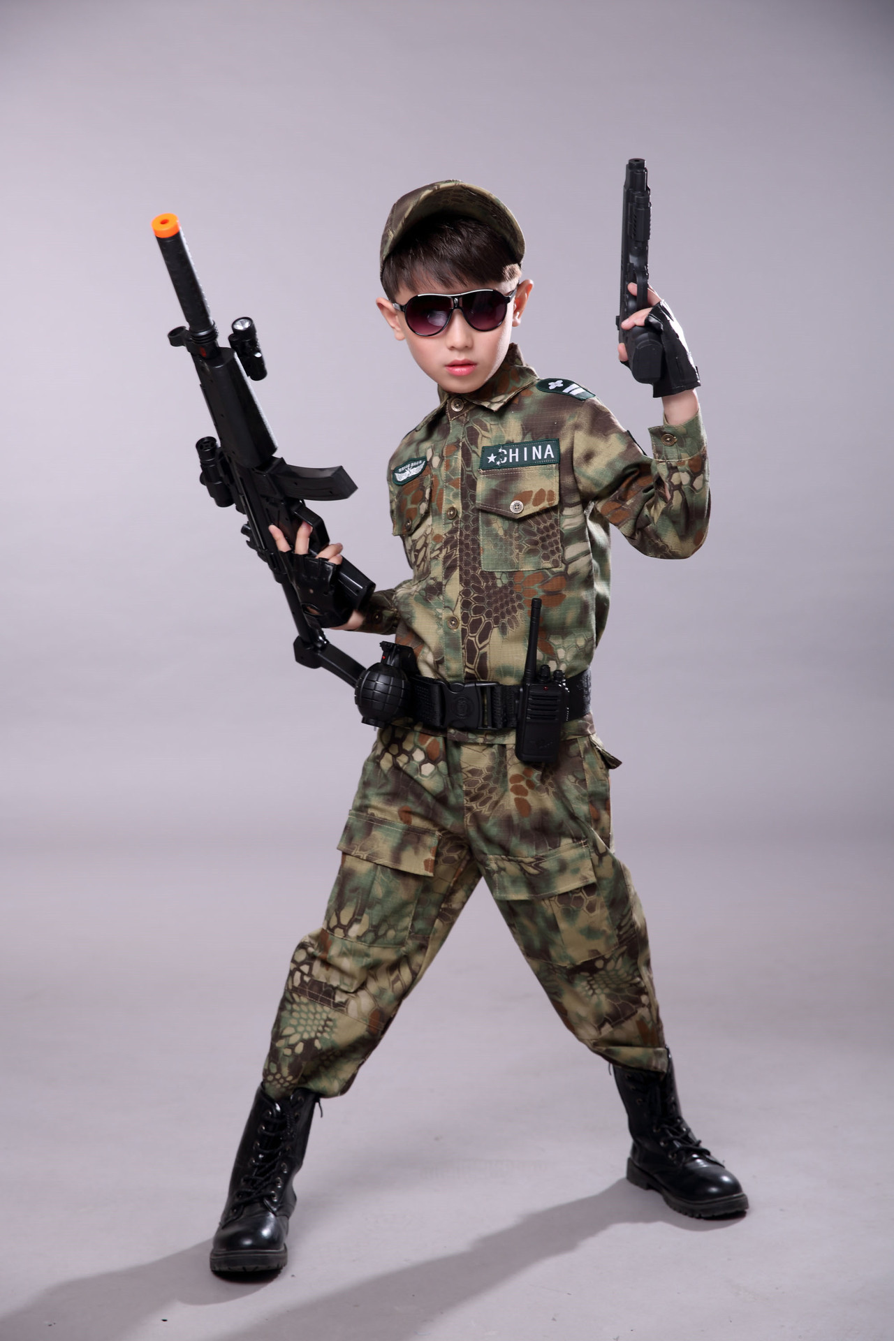 新款儿童迷彩军训服 男童野战特种兵套装 春秋夏令营军训服