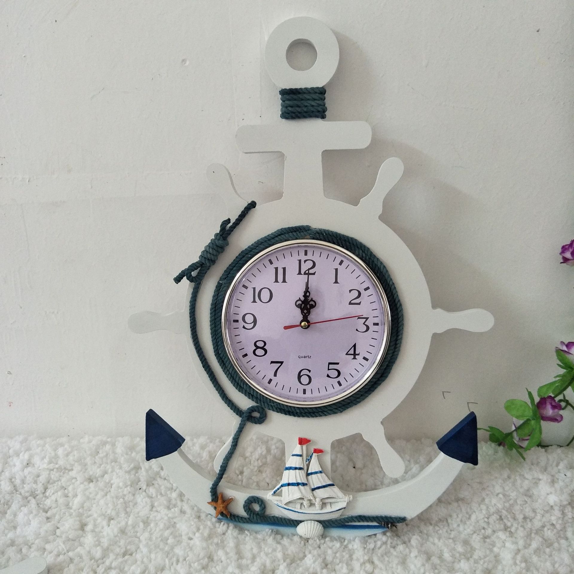 地中海装饰挂钟时钟墙上室内客厅挂钟装饰家居壁挂创意钟表挂件