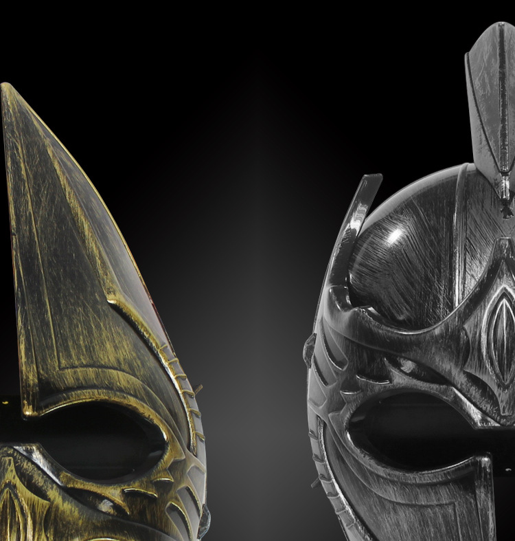 塑料刷金/银圣斗士罗马帽加尖顶冠 罗马战士头盔 舞台派对道具