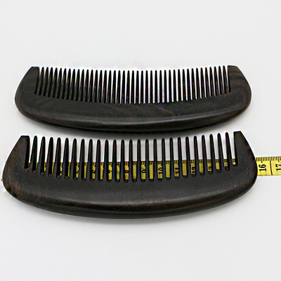 厂家直销 黑檀木宽密齿梳 防静电按摩梳
