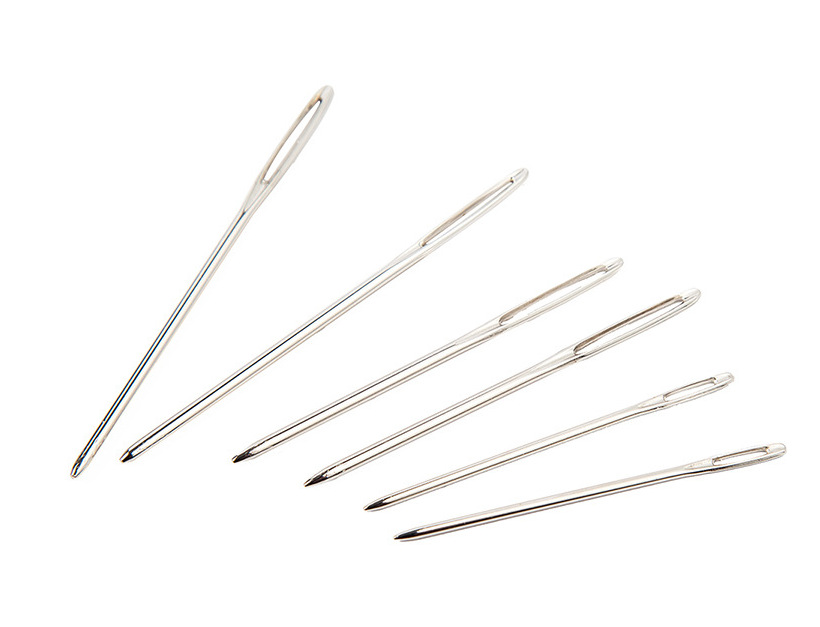 编织毛线针不锈钢钝头十字绣针缝合针绒线粗头大孔针9支瓶装批发